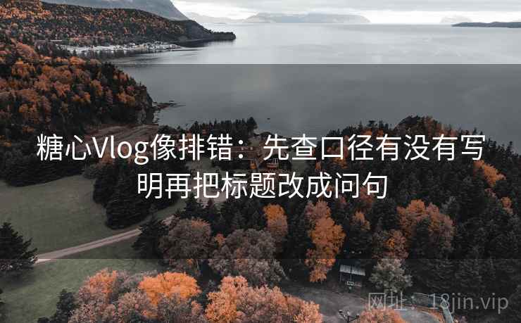 糖心Vlog像排错：先查口径有没有写明再把标题改成问句